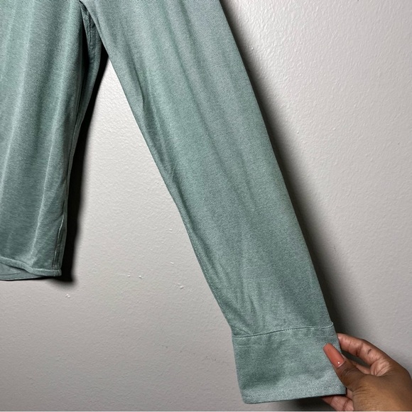 Untuckit Men Button Down Farnese Shirt Medium Green Cotton Cool Max Office‎ - Picture 2 of 9